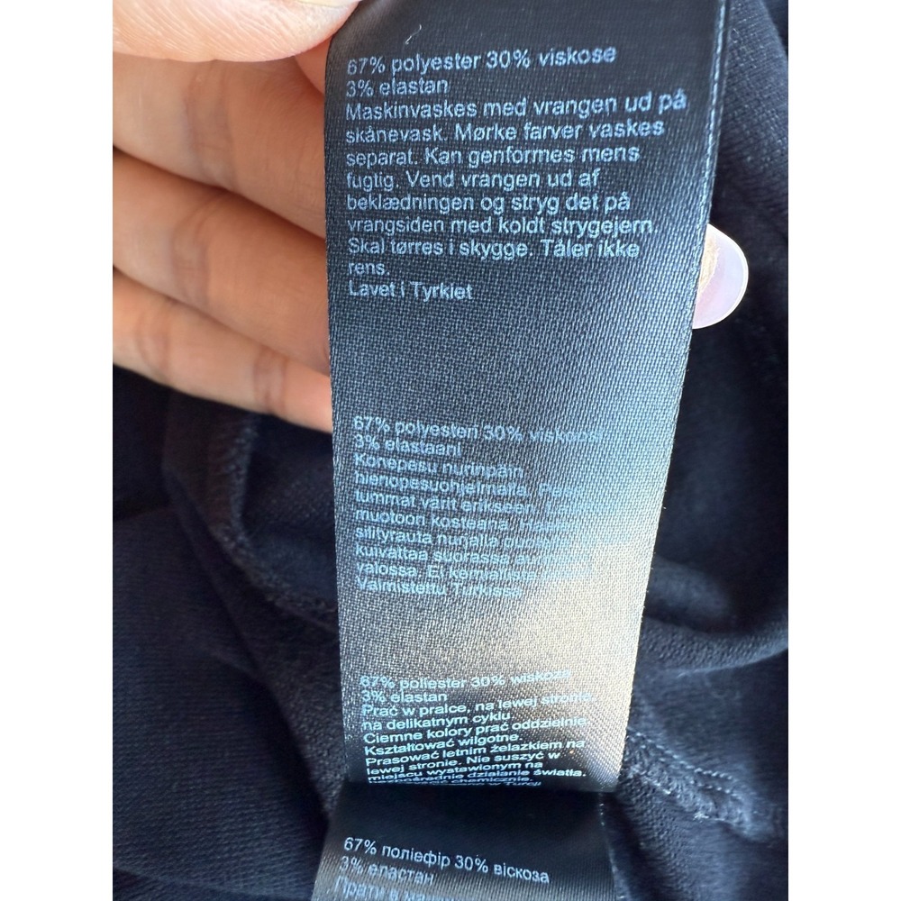 AllSaints Wilma Darc LS Tee L Black Long Sleeve Twist Front Oversized Minimalist - Picture 13 of 14